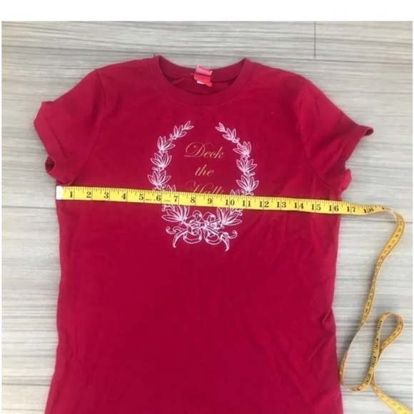 Deck the Halls Red Fitted T-Shirt - Picture 5 of 6